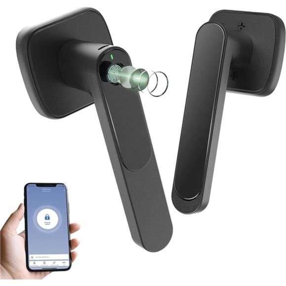 Fingerprint Smart Door Lock with Handle Biometric with App Control - Picture 1 of 6